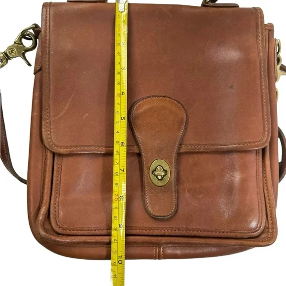 Vintage Coach British Tan Leather Station Crossbody Bag - Picture 10 of 16